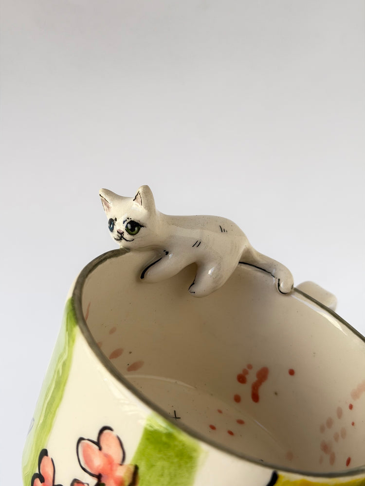 Cat handmade ceramic mug