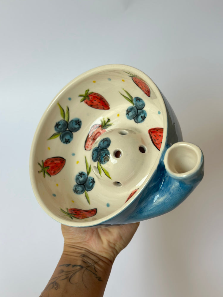 Handmade ceramic fruit washing bowl