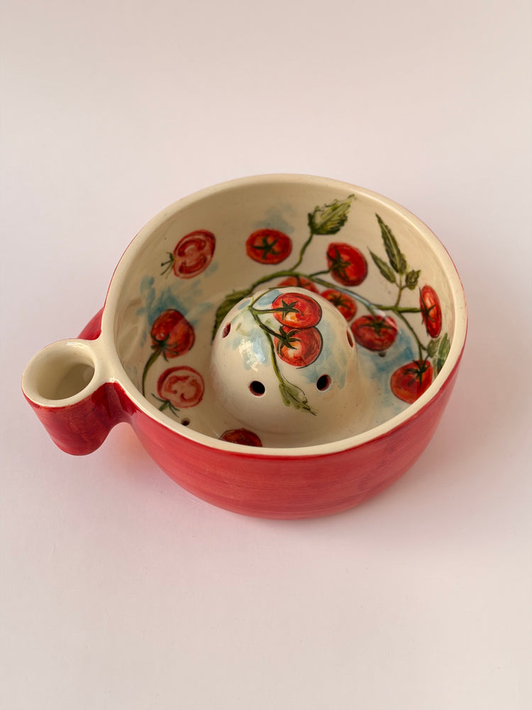 Tomato handmade ceramic washing bowl