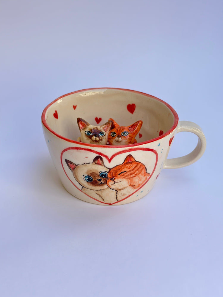 Lovely Cats handmade mug