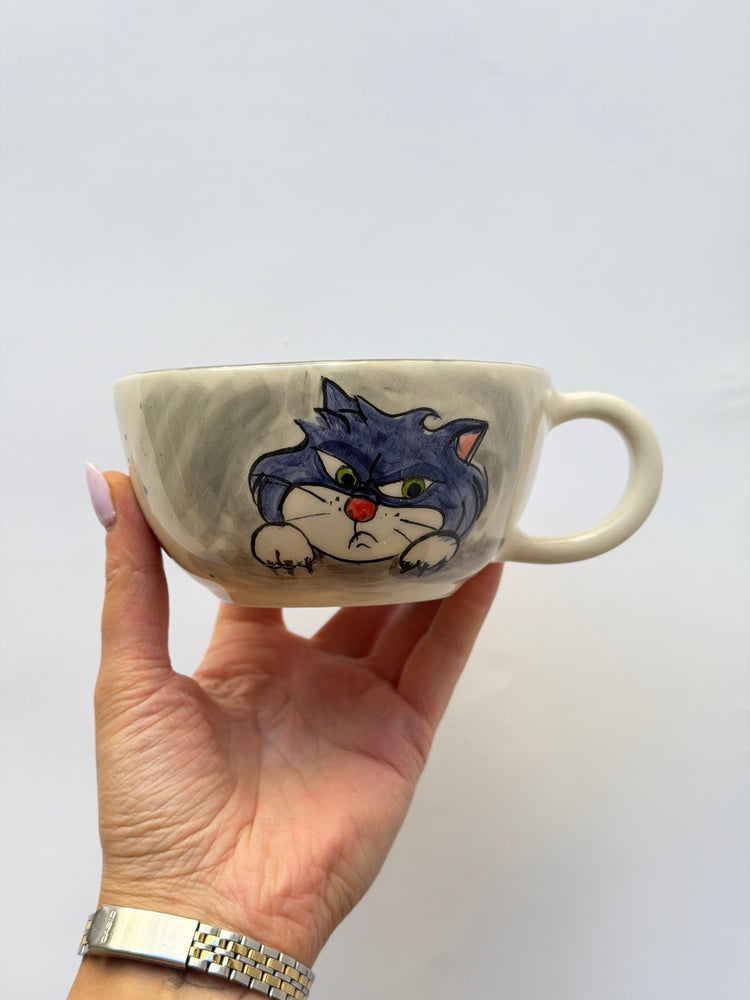 Cat handmade ceramic mug