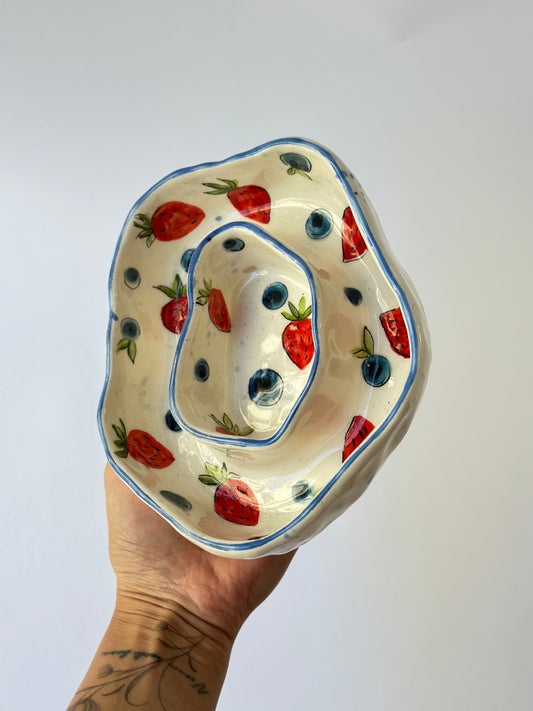 Ceramic snack handmade dip bowl