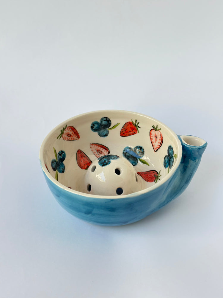 Handmade ceramic blueberry bowl