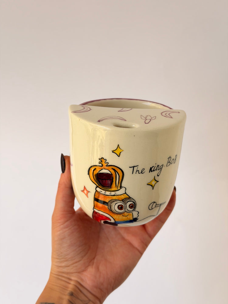 Banana handmade ceramic takeaway mug