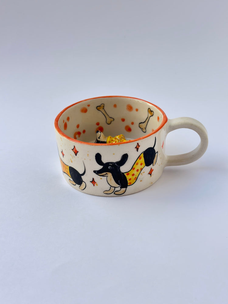 Dachshund dog handmade ceramic mug