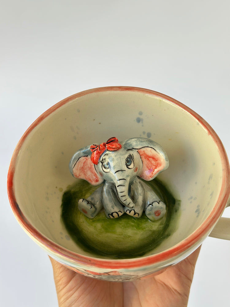Elephant handmade ceramic mug