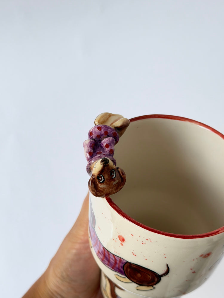 Dachshund dog handmade takeaway mug