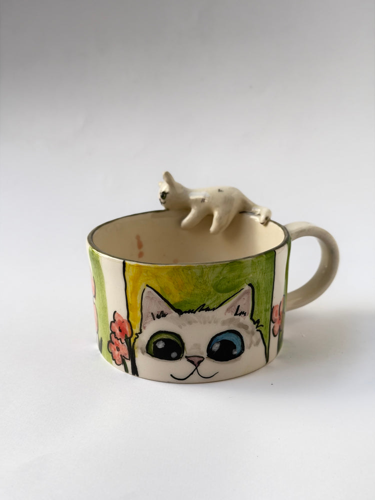 Cat handmade ceramic mug