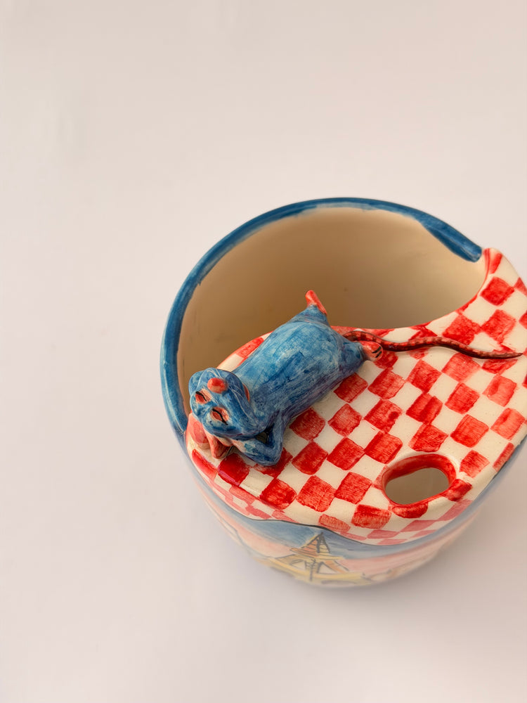 Little Chef handmade ceramic takeaway mug