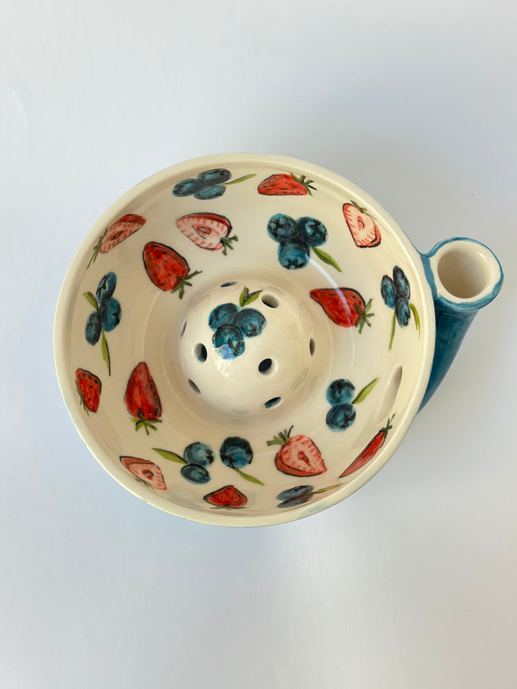 Handmade ceramic blueberry bowl