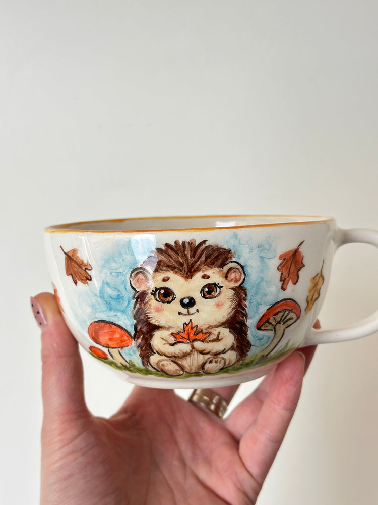 Hedgehog handmade mug