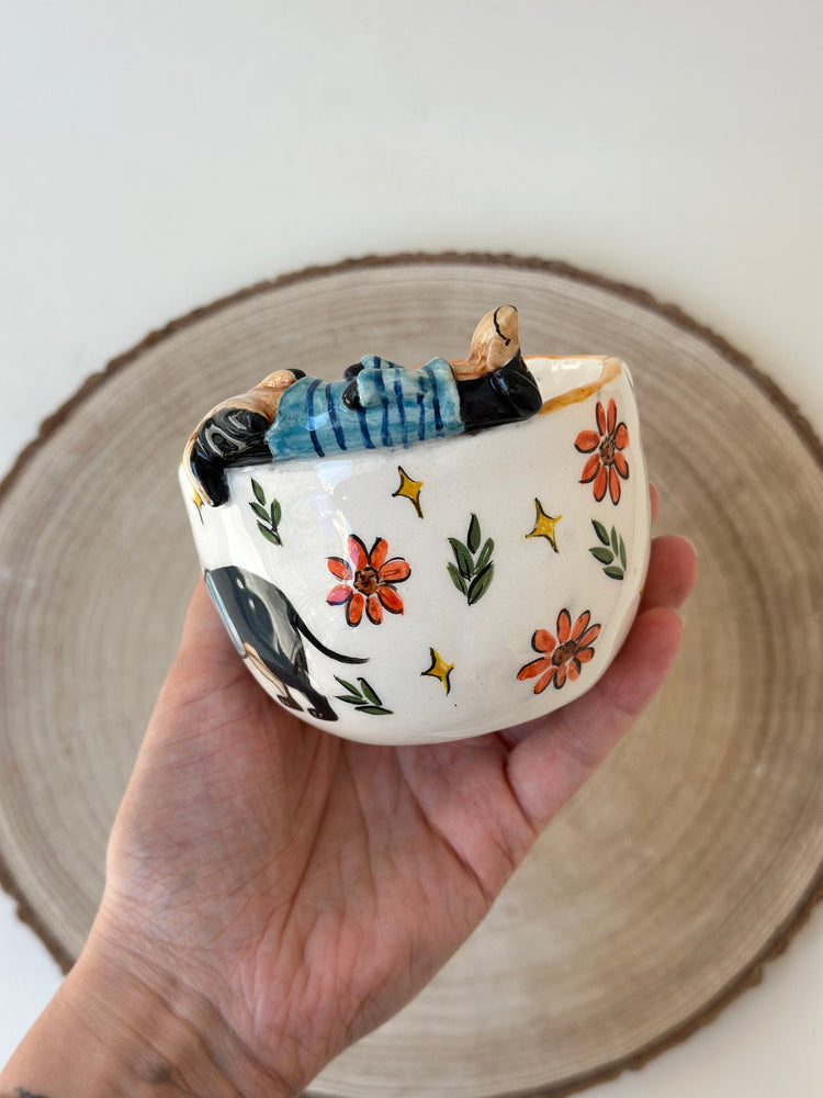 Dachshund handmade coffee cup
