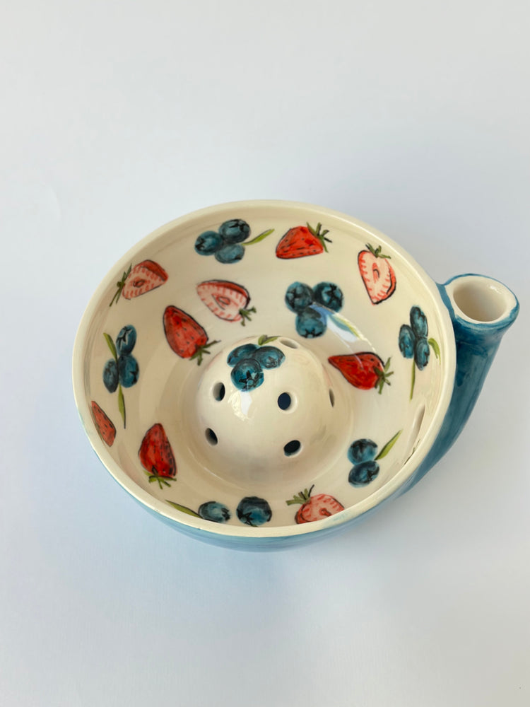 Handmade ceramic blueberry bowl