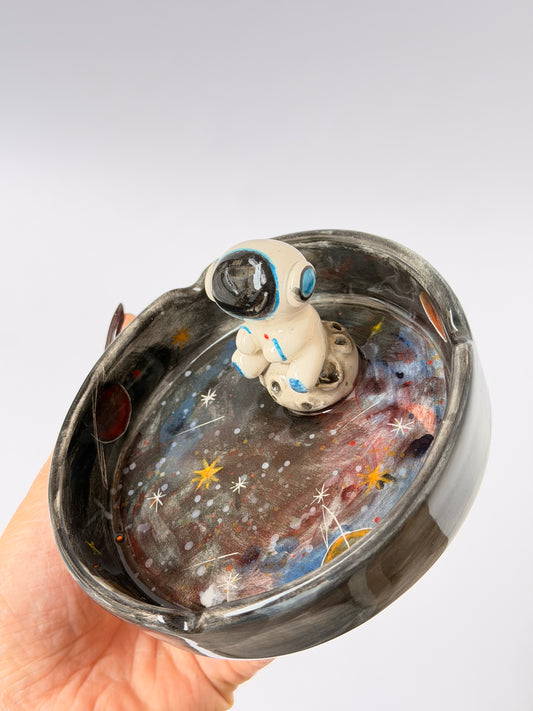 Cosmic handmade ceramic ashtray