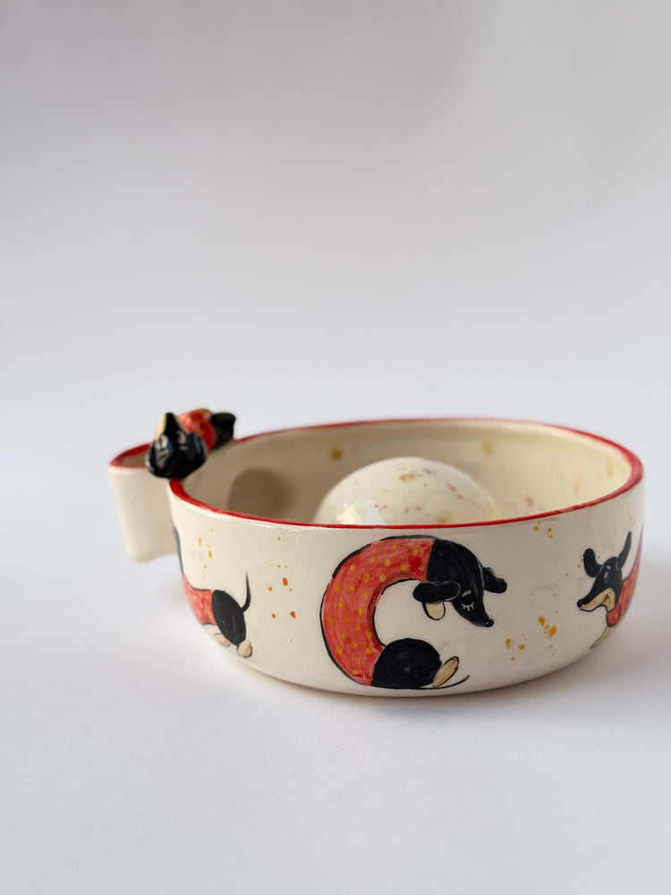 Dachshund dog handmade fruit washing bowl