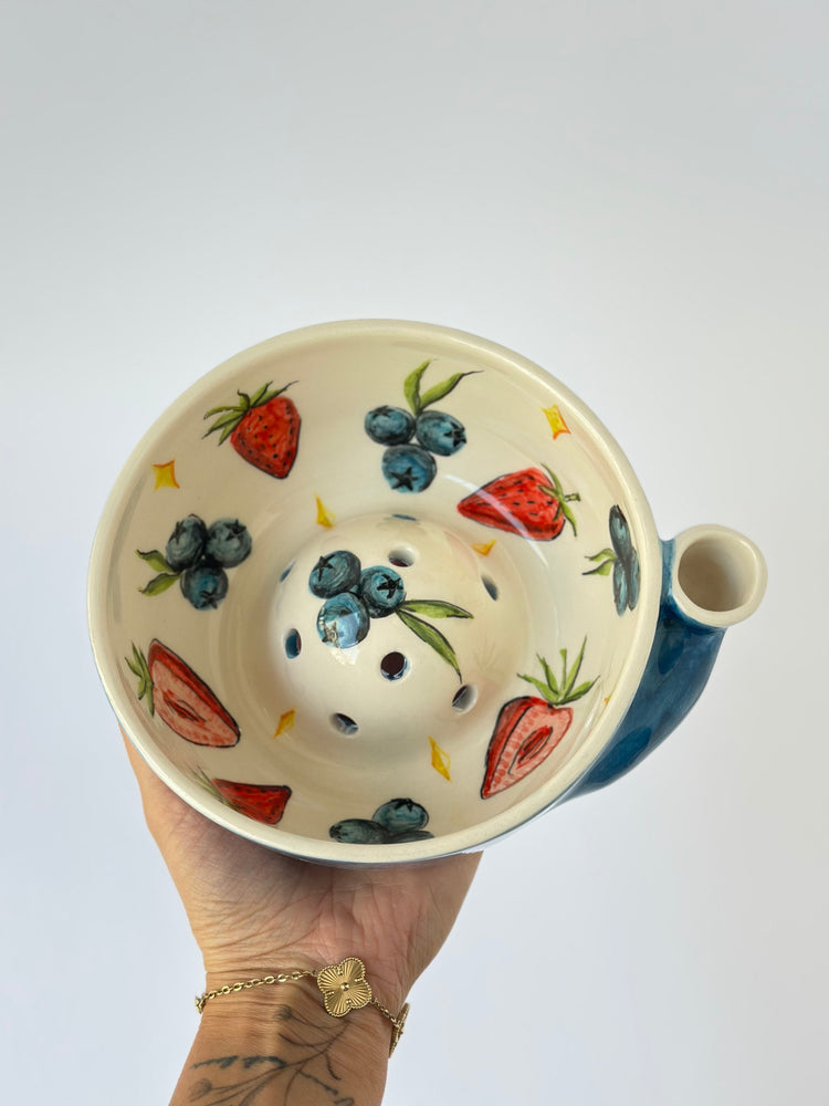 Handmade ceramic fruit washing bowl