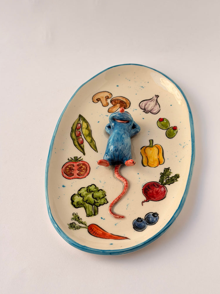 Little chef handmade ceramic plate
