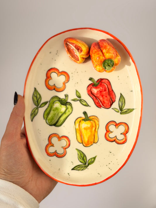 Pepper handmade ceramic plate