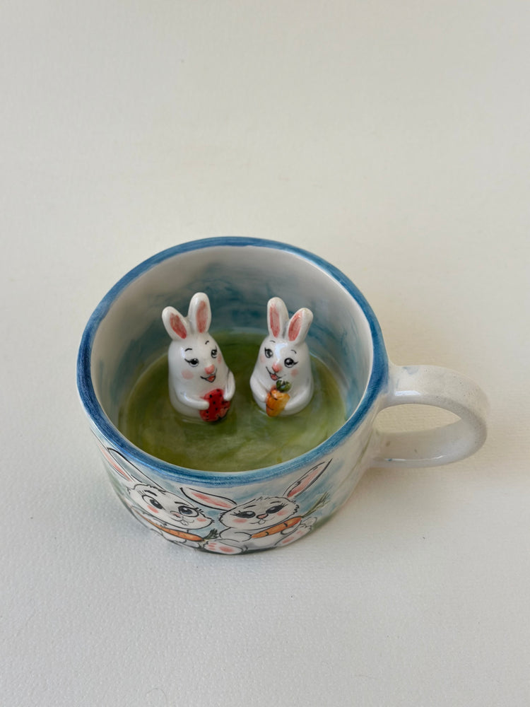 Rabbit handmade mug