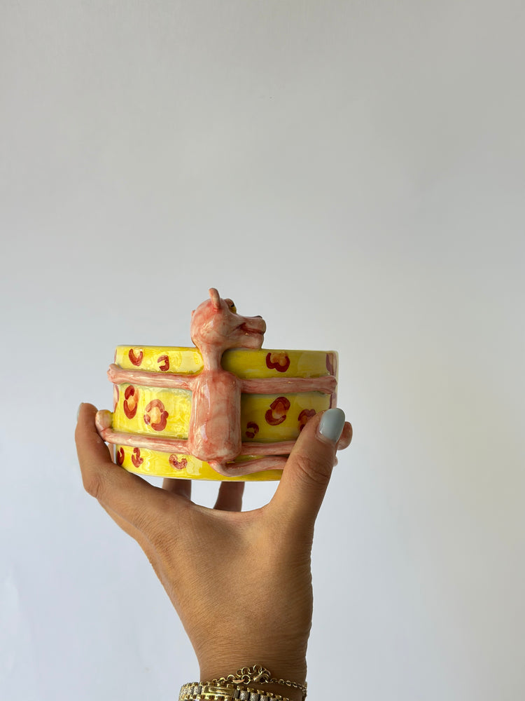 Pink handmade ceramic mug