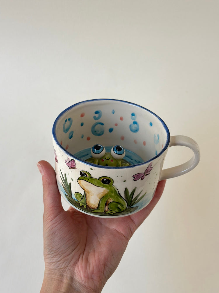 Frog handmade mug ceramic