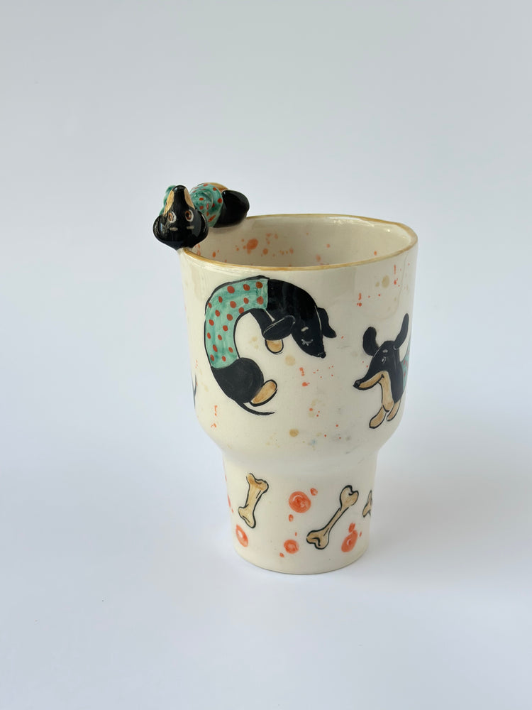 Dachshund dog handmade ceramic mug
