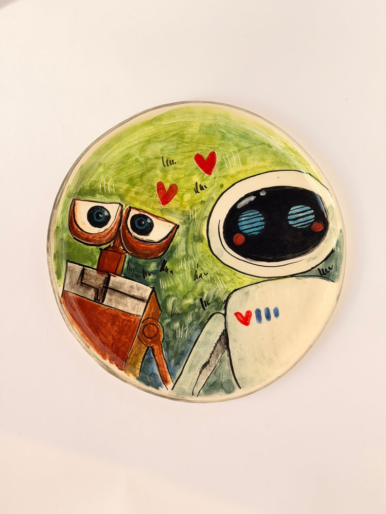 W and E handmade ceramic plate