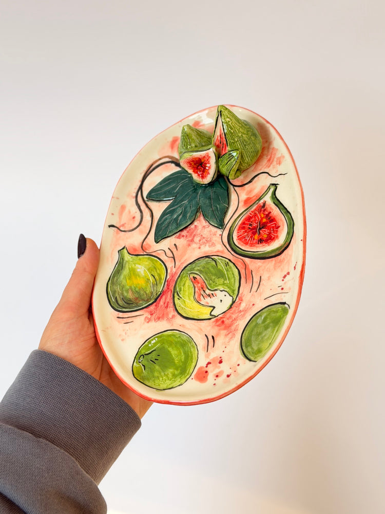Fig handmade ceramic plate
