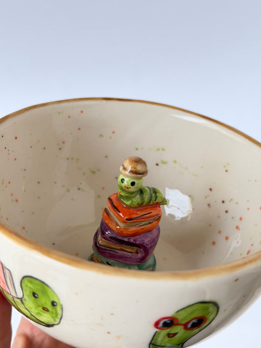 Bookworm handmade ceramic mug