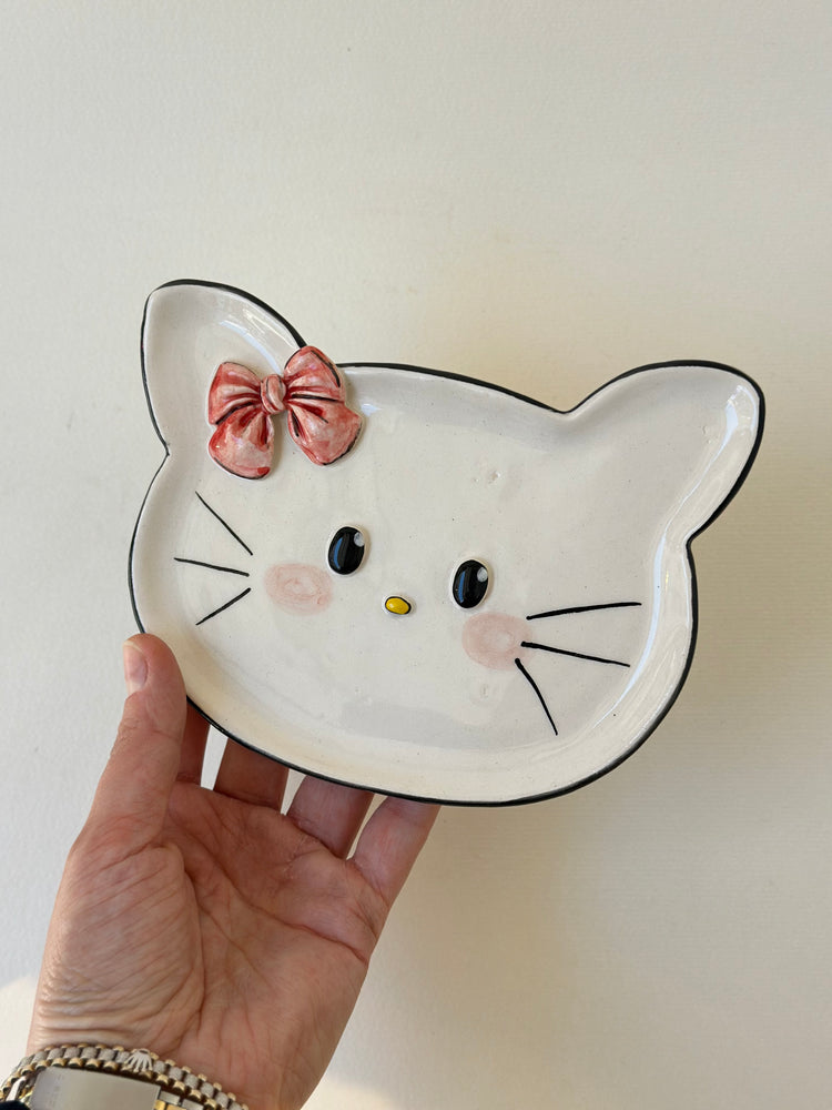 Cat handmade plate