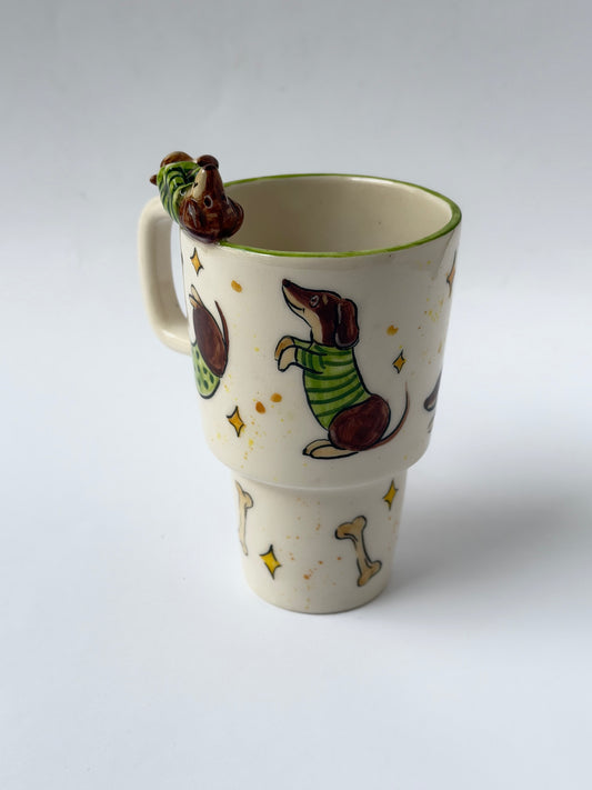 Dachshund dog handmade takeaway mug