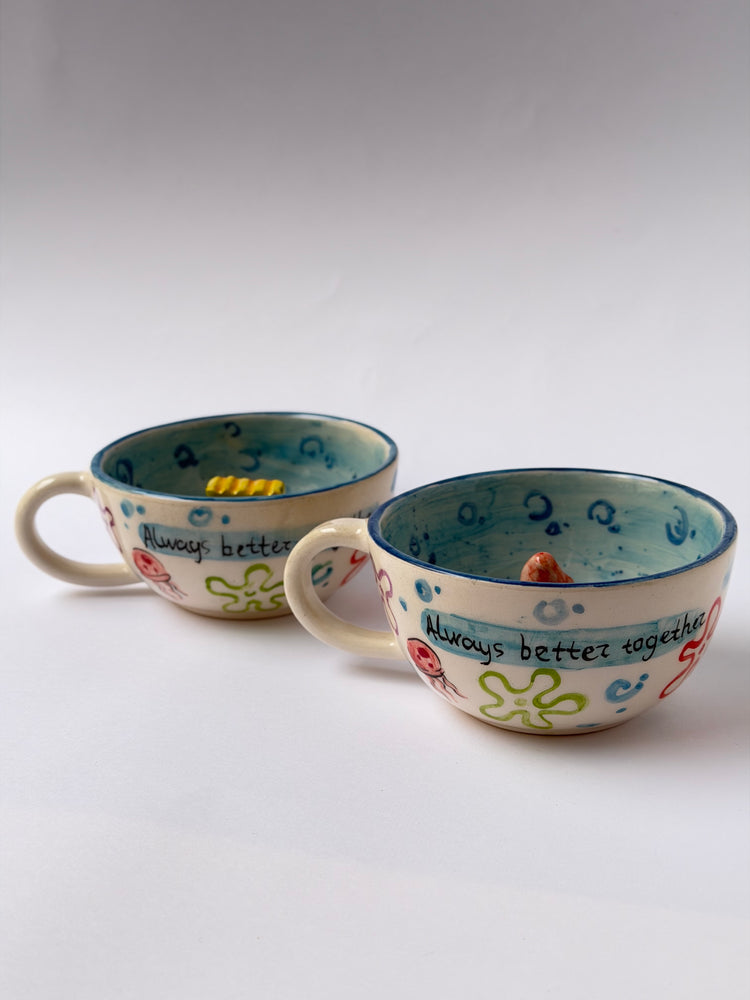 Friends handmade ceramic mugs