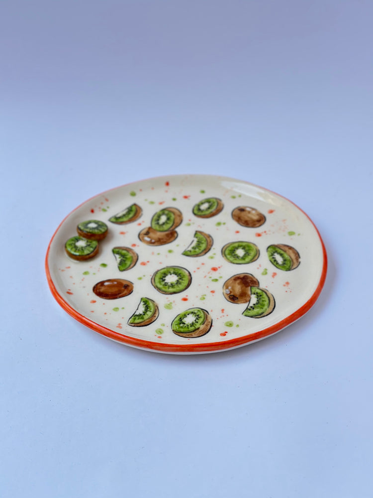 Kiwi fruit handmade plate
