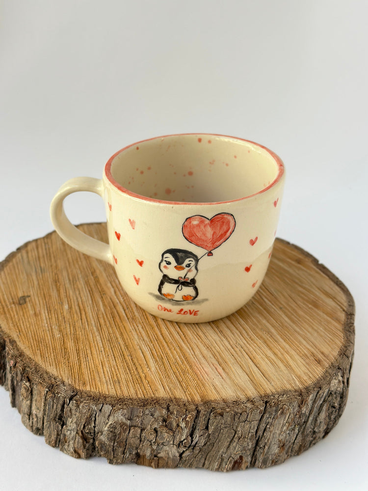 Penguen handmade mug
