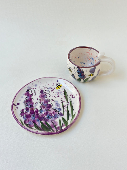 Lavanta handmade cup and plate