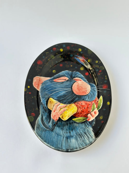 Little Chef handmade ceramic plate (28x18)