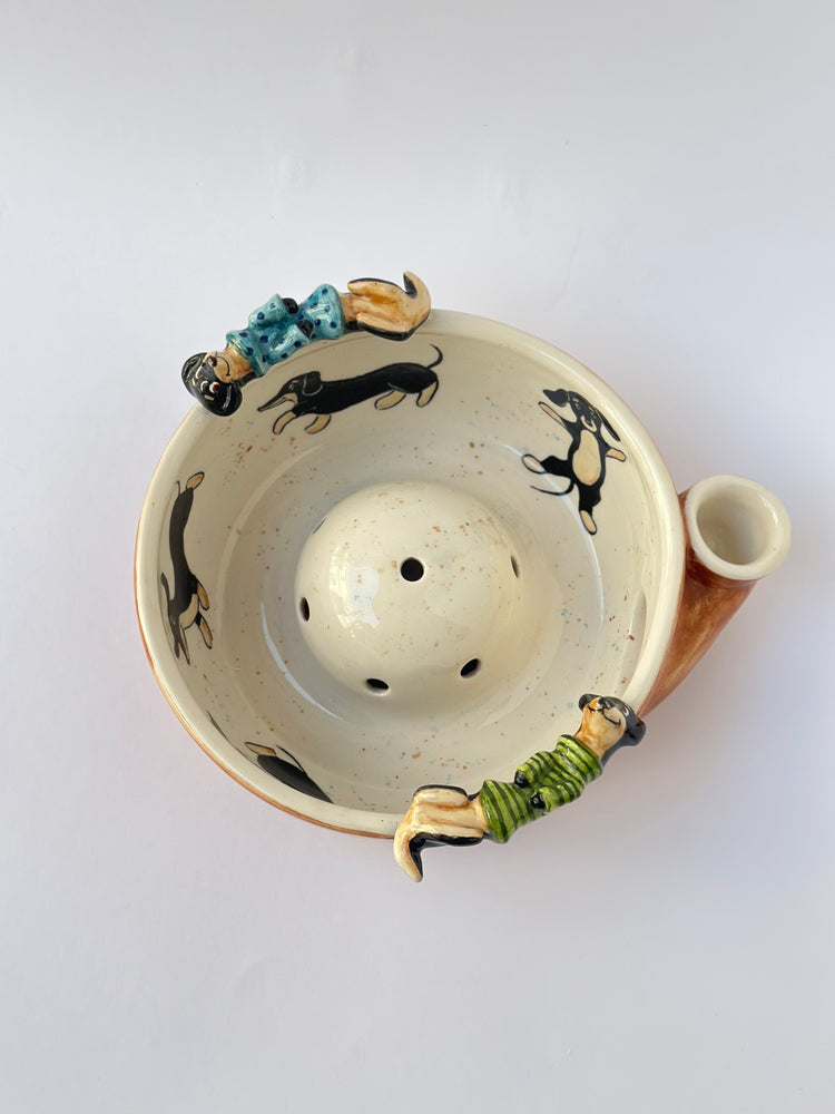 Dachshund dog handmade fruit washing bowl