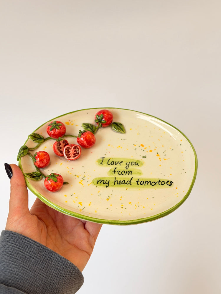 Tomato handmade ceramic plate