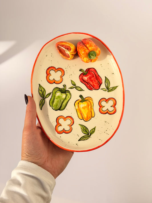 Pepper handmade ceramic plate