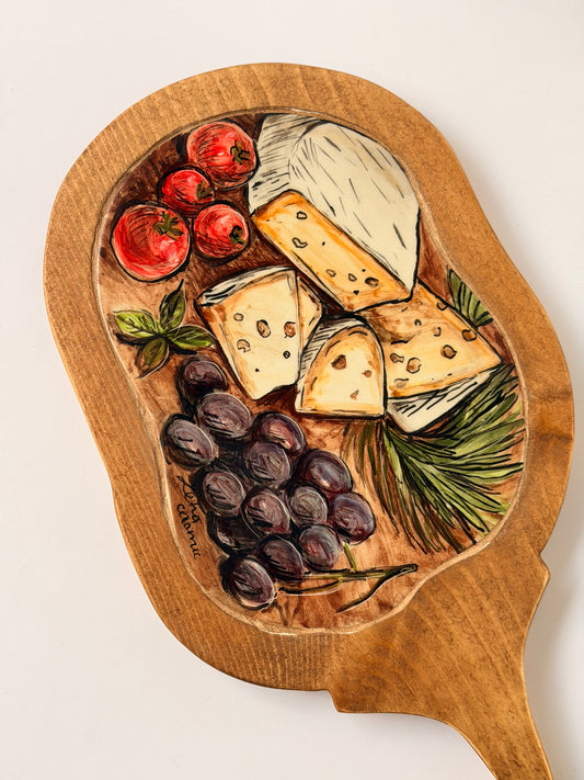 Ceramic & Wood Charcuterie Serving board ( 30x16)
