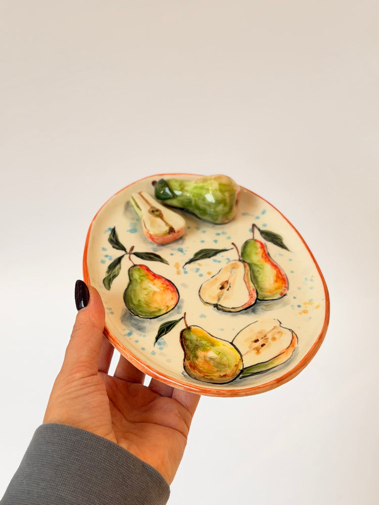 Pear handmade ceramic plate