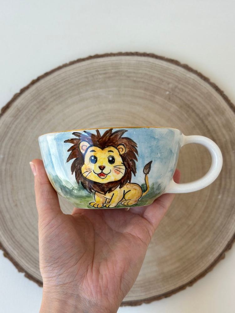 Lion handmade ceramic mug