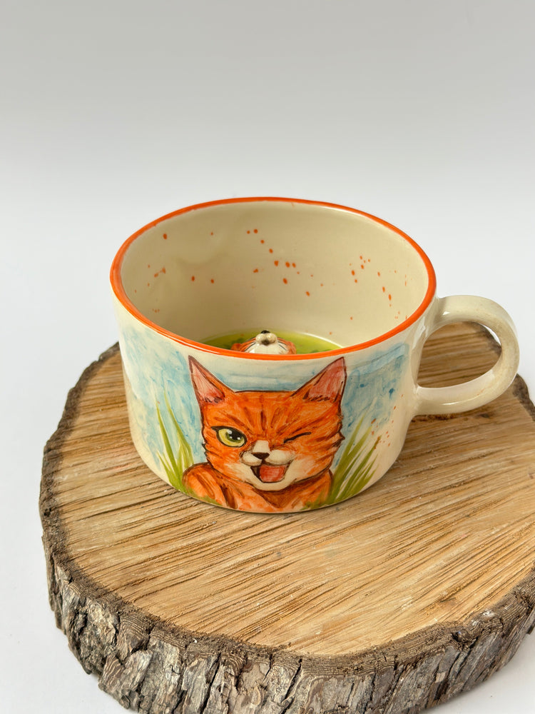 Cat handmade mug