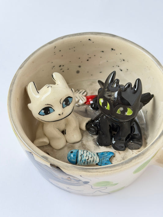 Dragons handmade ceramic mug