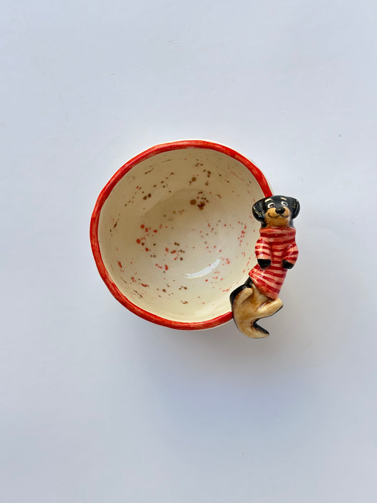 Dachshund dog handmade ceramic cup