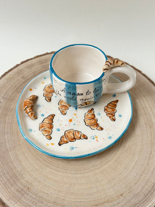 Handmade coffee mug and plate