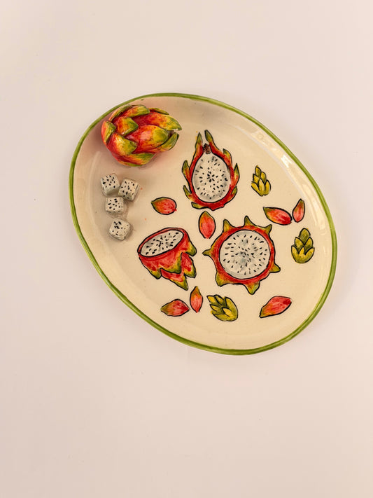 Pitahaya handmade ceramic plate