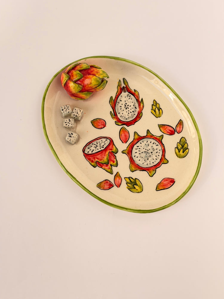 Pitahaya handmade ceramic plate