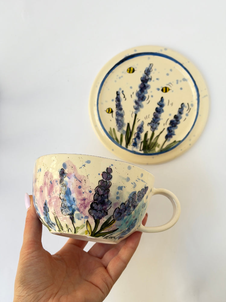 Lavender handmade ceramic mug
