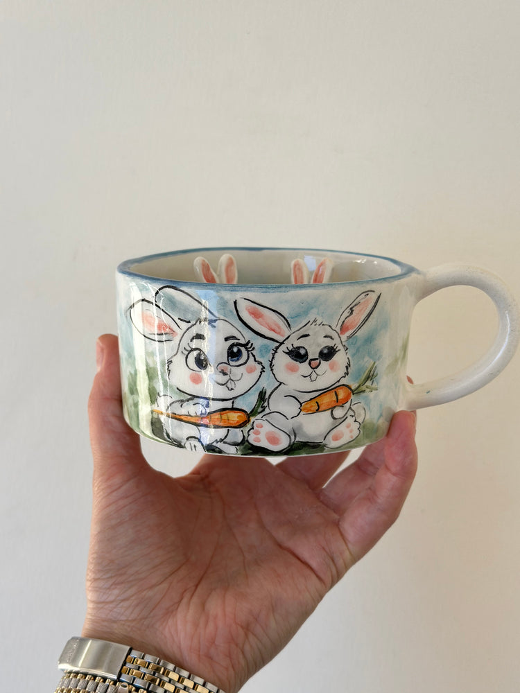 Rabbit handmade mug